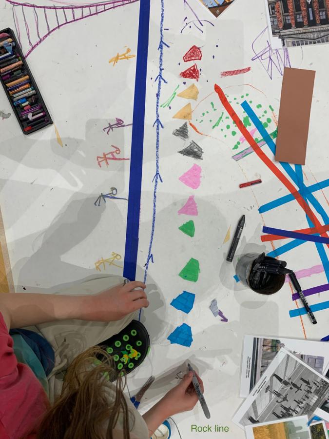 Close up of child drawing