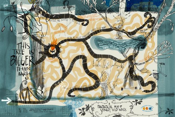 A Fantastical Map of Spinney Wild Woods  by Elena Arévalo Melville