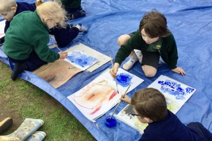 Wilburton children artscaping. 